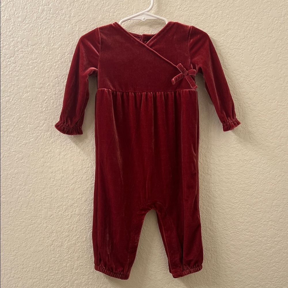 Velvet Red Baby One Piece